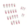 False Nails 24Pcs/Box Detachable Taiji Long Coffin Wearable Ballerina Fake Fl Er Nail Tips Press On With Glue Drop Delivery Health B Dhc3Q