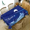 Nappe de Table rectangulaire en forme de père noël, bleu, nouvelle nappe de noël, accessoires décoratifs pour fête à la maison, R230823