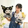 Anime fofo saia preta kuromi brinquedos de pelúcia preto dourado rosa boneca de gato de gato infantil colegas de brincadeira quartos de férias salnamentos de sala de férias