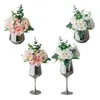 Flores decorativas mini flor artificial hortênsia arranjo floral bonsai vaso vaso