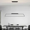 Lampa Chandeliers LED Black Long Restaurant żyrandol Modern Simple Light Light Deluxe Bar 42W Office 90-260V