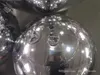 Partihandel Attraktiv silver reflekterande jätte Uppblåsbar spegel kuldekoration utomhus Uppblåsbara spegelfärer hängande ballong för festaktiviteter