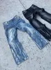 Męskie dżinsy w stylu Y2K w stylu Y2K Męskie dżinsy Workowane dżinsy Trend Hip-Hop Bawełniane drukowane dżinsy i kobiety z paskiem 230726