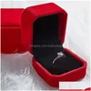 Ювелирные коробки Square Ring Retail Box Jewellery Arging Holder Case Case Pured Packing для доставки упаковки Otmax