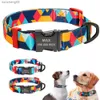 Personlig hundkrage Pet Printed Nylon Graverade krage Anpassade typskylt Valp Cat Tag Collar för små medelstora stora hundar L230620