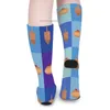 Erkek Çoraplar D D-Donuts ve Dreider mavi örgü çorap ayak bileği çoraplar Erkekler temel çorapları Z230727