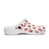 DIY anpassade skor tofflor män kvinnor vit bakgrund älskar jordgubbar sneakers tränare 36-48