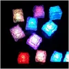 Новизное освещение светодиодные полихромные флэш -вечеринки светятся светящимися кубиками льда мигающие мигающие декор свет в баре клуба свадебная доставка Dh1t9