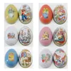 6 pièces robe de lapin de Pâques impression alliage métal bibelot étain oeufs de Pâques en forme de boîte à bonbons en fer blanc décoration de fête Z1123225O