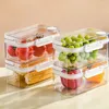 Bouteilles de stockage Conteneur de fruits pour réfrigérateur Organisateur de réfrigérateur transparent Conteneurs alimentaires Boissons végétales Outils de cuisine