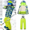 Autres articles de sport Enfants Snowboard Sportswear Ensembles Imperméable Coupe-vent Garçons Ski Costumes Veste Pantalon Hiver Garder Au Chaud Épaissie Pull Manteau 230726