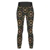 Active Pants Retro Barock Floral Yoga Women Art Print Leggings Sexig estetisk sport Legging Quick-Torry Workout Leggins