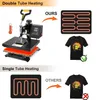 Máquina de prensa de calor 8 en 1 Máquina de transferencia de calor de 12 x 15 pulgadas Impresión digital de camisetas Sublimación multifunción para placas de camisetas