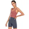 Pantalones cortos de Yoga para mujer, sin costuras, alineados, deportivos, de cintura alta, pantalones de 3 puntos, para correr, Fitness, gimnasio, ropa interior, mallas de entrenamiento, bolsillo interior