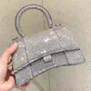 Mann Stundenglas Glisten Clutch Diamant Die Einkaufstasche Eingelegtes Strassdesigner Damen Sommer klein mit Schultergurt Luxus echte Lederhandtasche Cross Lod Bags