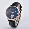 2021 New Men Watches business Automatic Watches Black skeleton dial leatcher strap wristwatch 41mm de un reloj para hombre relojes265a