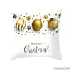 Poduszka/dekoracyjna nowe złote świąteczne płatek śniegu brzoskwiniowy aksamitna sofa sofa sofa poduszka poduszka Cojines Decorativos para sof R230727