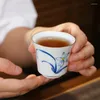 Cups Saucers Handmade Blue And White Porcelain Tea Cup Ceramic Hand-Painted Master Creative Water Mug Office Teacup Drinkware