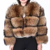 Femmes fourrure hiver vêtements 2023 mode Faux manteaux femmes à manches longues haut gris marron vestes pour la vente en gros