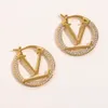 18K Gilded 925 Silver Strass Boucles d'oreilles Designer Logo Bijoux Été Voyage Natation Boucles D'oreilles Imperméables De Luxe Femmes Amour Bijoux Correct Logo Boucles D'oreilles