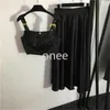 Women's Fashion Slip Dress Designer Two-piece Tank Vest and High-waisted Pleated Skirt Suit Sexy Casual Dress Ethnic Style VER