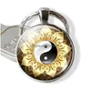 Porte-clés Longes Art Tai Chi Verre Cabochon Pendentif Porte-clés Yin Yang Bijoux De Mode Porte-clés En Métal Pour Hommes Femmes Cadeau D'anniversaire Dhilv