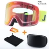 Gogle narciarskie podwójna warstwa magnetyczna soczewki narciarskie anty mgły UV400 Snowboard Mężczyźni Kobiety okulary okulary 230726
