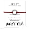 Bedelarmbanden Gymnastiek Gym Card Sport Antiek Sier Sieraden Geel Roze Aqua Rood Waxkoord Vrouwen Meisje Jongen Mannen Gift Drop Delivery Dhn64