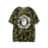 A Bathing Ape Shirt Verano Juventud Dibujos animados Camuflaje Casual Cuello redondo Camiseta de manga corta