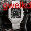 Armbandsur Luxury Custom Bling Iced Out Watches White Gold Plated Moiss Anite Diamond Watchess 5a High Quality Replication Mechanical VLZL