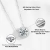 Moissanite Diamond 6.5mm 1CT Necklace For Woman Pendant 925 Silver Necklace Chains Party Bridal Fine Jewelry