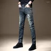 Men's Jeans 2023 Spring And Autumn Fashion Vintage Ripped Small Foot Pants Casual Slim Comfortable High Quality Stretch 36