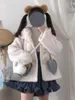 Giacche da donna Y2k estetica invernale da donna carino bottone in corno giapponese Kawaii moda cappotto oversize allentato Harajuku colore a contrasto