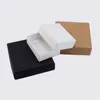 Kraft Black White Paper Box فارغ فارغ هدايا التغليف مربع مربع من الورق المقوى مع هدية الغطاء صناديق كرتون كبيرة H1231250J