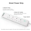 Smart Power Plugs Tuya WiFi Smart Power Strip Surge Protector UK Stecker Sockel -Outlets 6ft Erweiterungskabel Fernbedienung SmartLife Alexa Home HKD230727