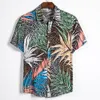 Camicie casual da uomo Camicia a maniche corte estiva in poliestere hawaiano Foglia tropicale Modello 3D Stampa Camicetta da uomo da spiaggia per uomo 5xl 230726