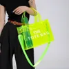 Evening Bags Women Clear Shoulder Bag Letter Transparent Travel Tote Bag PVC Jelly Bag Summer Candy Color Beach Tote Bags Luxury Design Bag 230726