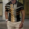 Herrpolos herrar korta ärmar 3d all-over tryckpolo skjorta geometriska mönster sommar kortärmad klädgata