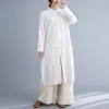 Ethnic Clothing Traditional Chinese Women's Spring Summer Autumn And Winter Cotton Long Sleeved Single Layer Loose Meditation