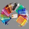 Sheer Organza Fabric Jewelry Gift Bags Gifts Wrap Bag Small Organza Drawstring Bags Bulk Jewelry Pouches Gift Bags Organizer Wedding Christmas Party Bags 7cmX9cm