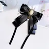 Brooches Silk Big Bow For Women Girls Webbing Bowtie Brooch On Clothing Pearl Flowers Avatar Portrait Wedding Accessories