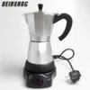 6 Cups 300 Ml Elektrische Koffiezetapparaat Aluminium Materiaal Koffie Potten Moka Pot Mokka Koffie Machine V60 Koffie Filter Espresso maker T200206S