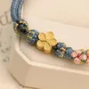 Charm Bracelets Blossom Flower Bracelet For Girls Lucky Transfer Beads Sweet Style Hand-woven Braided Gift