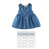 Girl Dresses Denim Bowknot Princess Baby Dress Summer Blue Cowboy Toddler Vest Sleeveless Clothes Soft Cotton Children Clothing