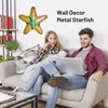 Decorative Objects Figurines Metal Glass Starfish Wall Art for Home Decor Sculptures Statues Hangings of Living Room Hallway Pool 230727