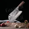 Calligraphy Handmade Forged Cleaver Highcarbon Bone Chopper Traditional Butcher Slicing Knife Stainless Steel Butcher Knife Forged Cleaver
