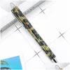 Ballpoint Pens Rhinestone Bling Metal Black Ink Medium Point 1 мм подарок для рождественского дня рождения KDJK2112 Офис доставки Drow School DH06Q