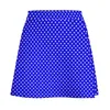Spódnice klasyczne kropki spódnica letnia niebieska i biała harajuku swobodny A-line vintage mini damskie wydrukowane dna