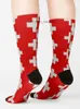 Skarpetki męskie Cool Swiss Cross Flag of Switzerland Socks Funny Men's Socks Z230727