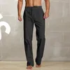 Men's Pants Wide Leg Streetwear Solid Color With Elastic Waistband Drawstring Stylish Fitness Trousers For Sports